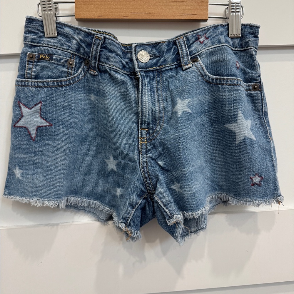 Polo by Ralph Lauren Star Patterned Blue Jean Shorts in L